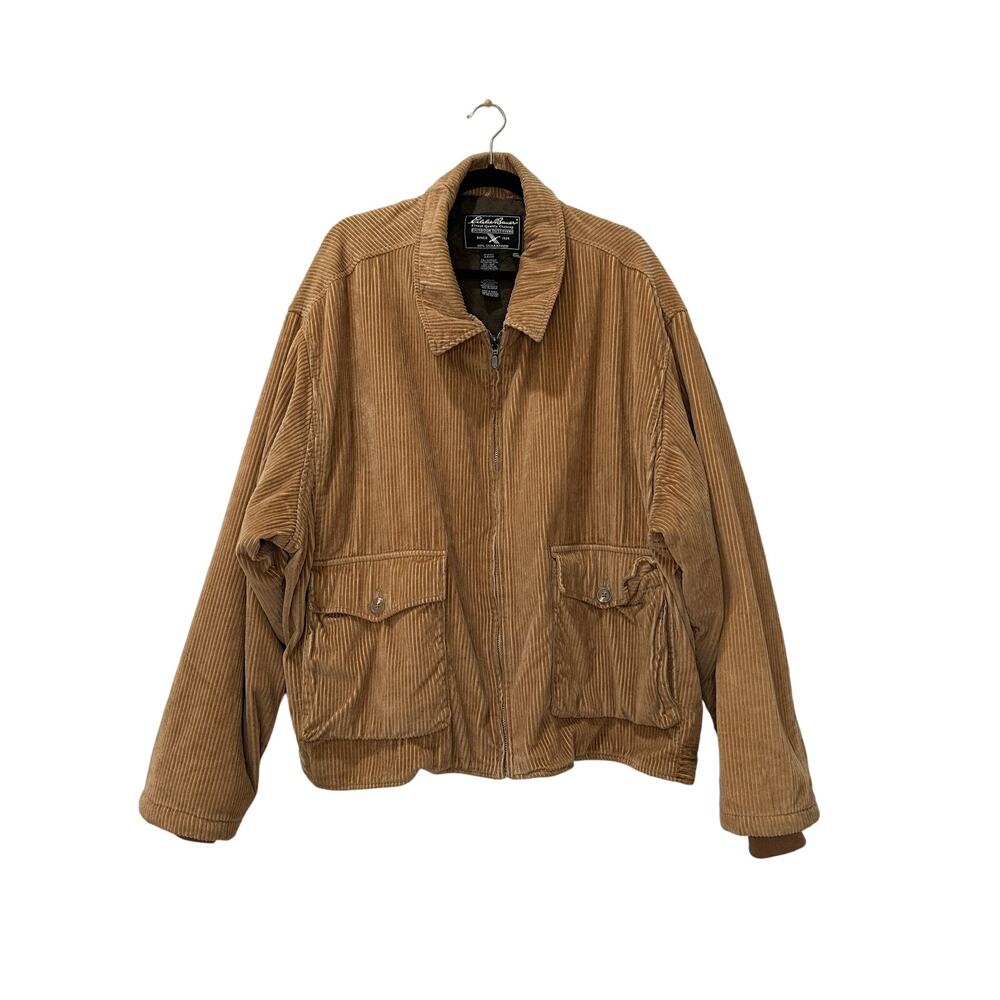 Vintage Eddie Bauer Corded Corduroy Bomber Style Retro Jacket size XXL